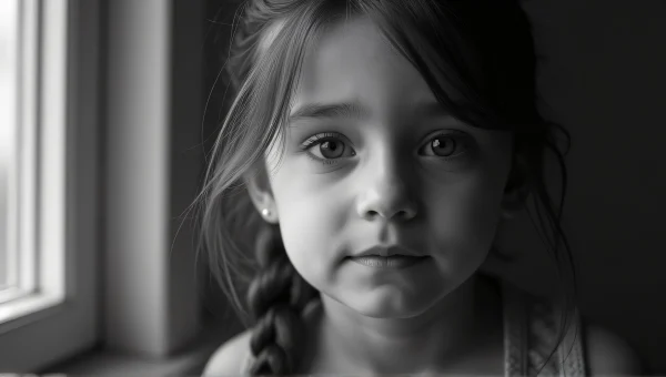 Young Girl Portrait in Greyscale Soft Light