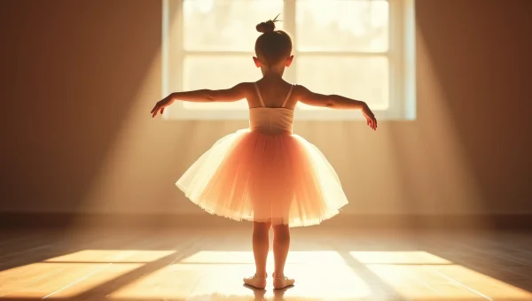 Young Girl in Tutu on Sunlit Stage